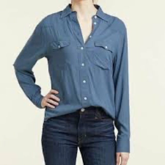 Frye Addie Top Long Sleeve Shirt Large - Picture 1 of 12